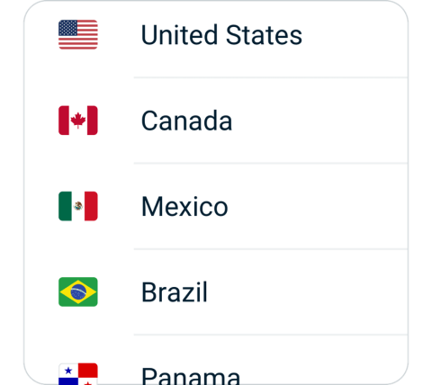 Fireorange connect step 2, choose VPN server location